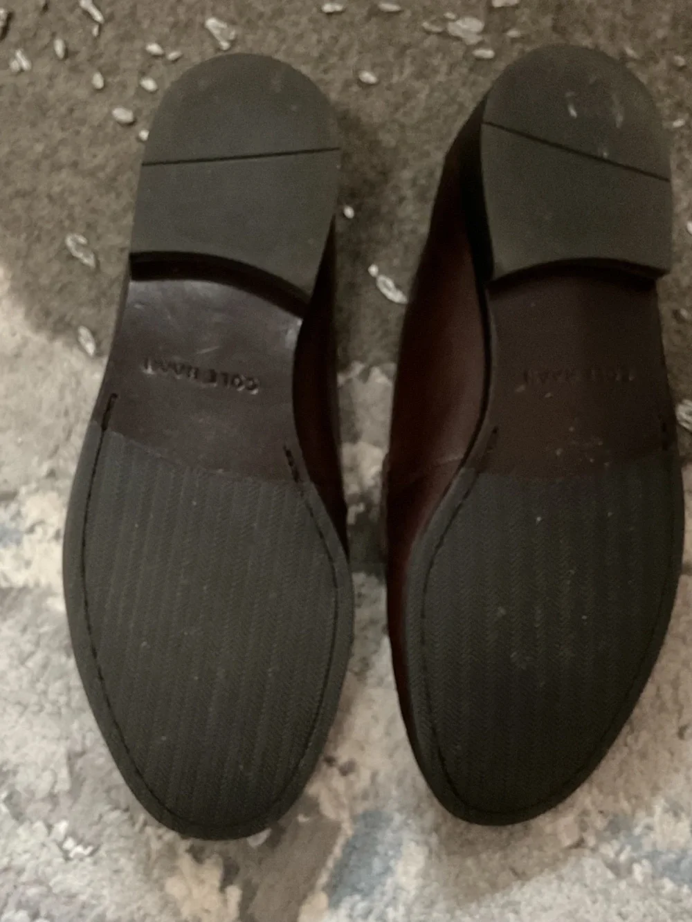 Cole Haan Men's Chocolate Brown Leather Loafers | Gold Buckle | Size 8 |